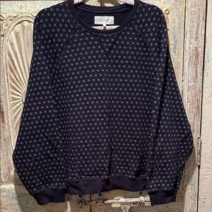 EUC THE GREAT. Slouch Sweater in Daisy Print, Navy /Size 3, 27.5” Pit-to-Pit)